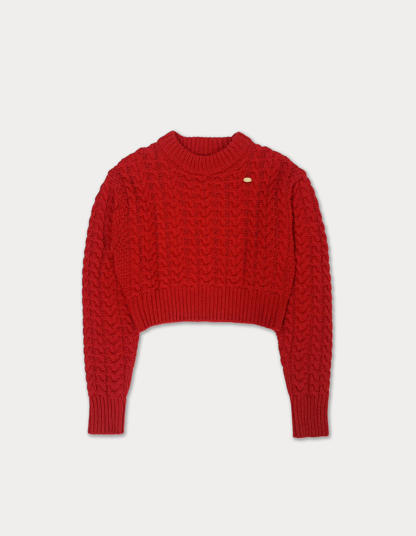 holiday cable sweater - red