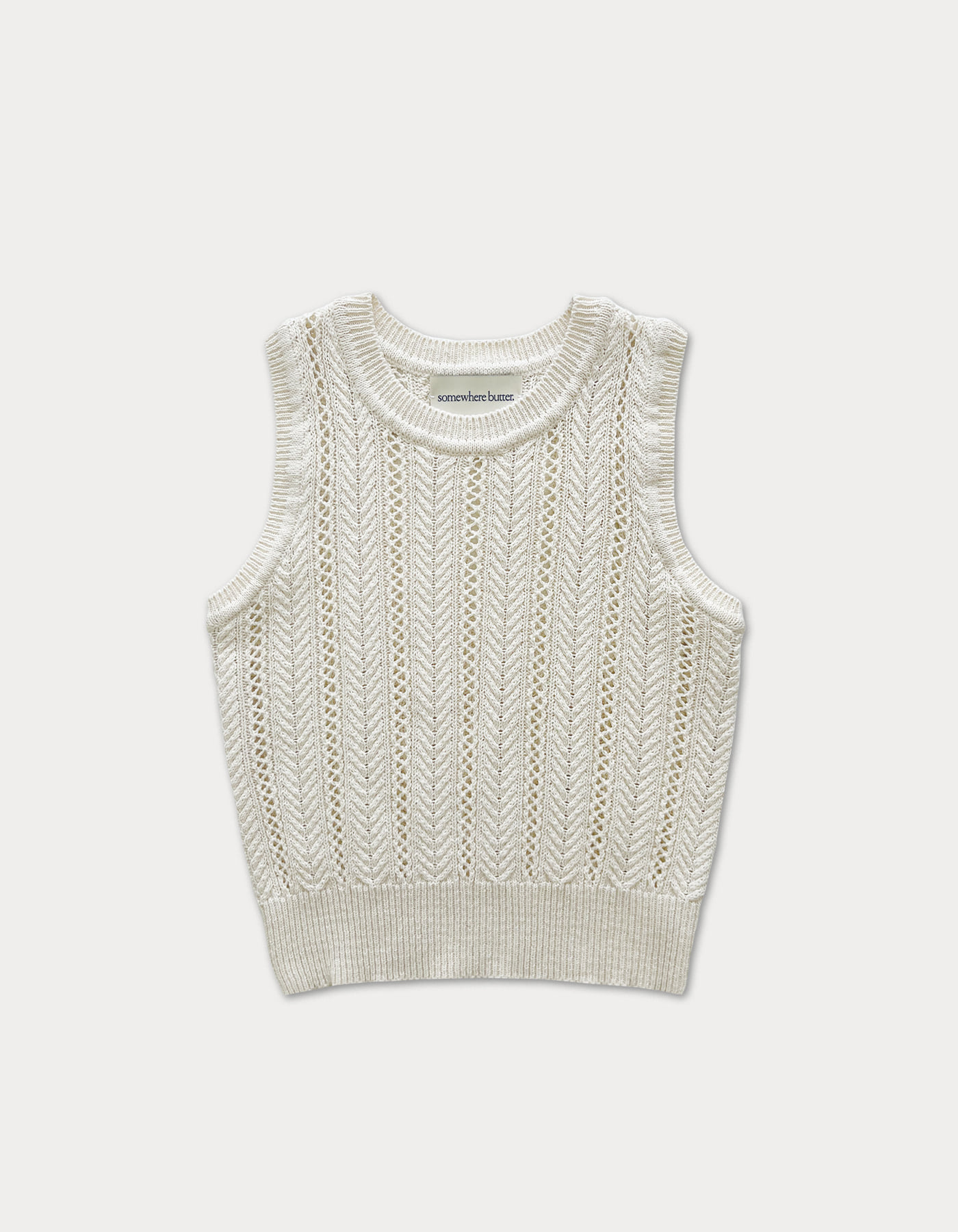 knit sleeveless - cream