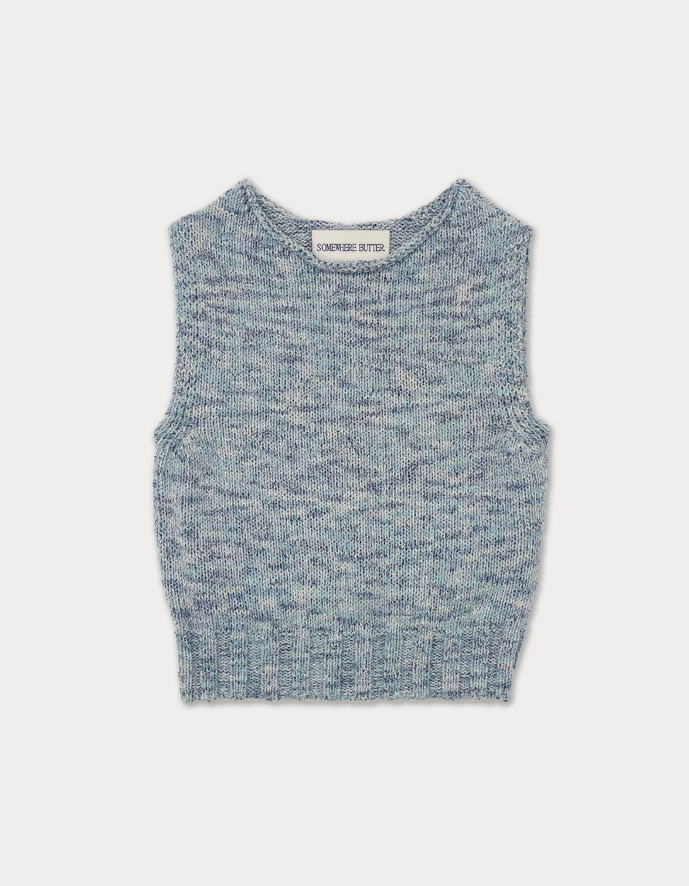 garden knit sleeveless - vintage blue