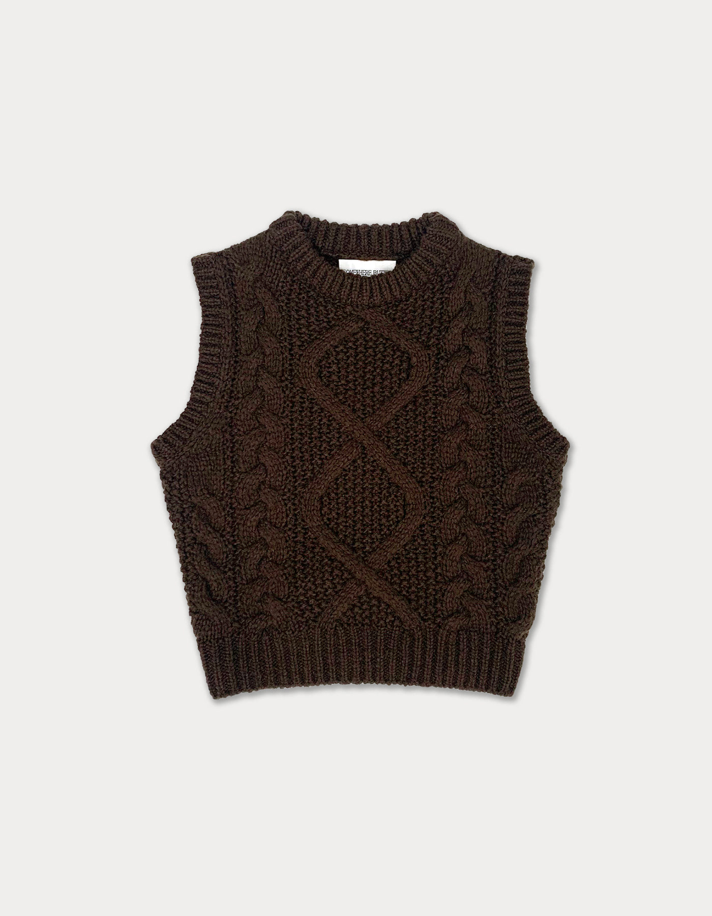 country knit vest - vintage brown