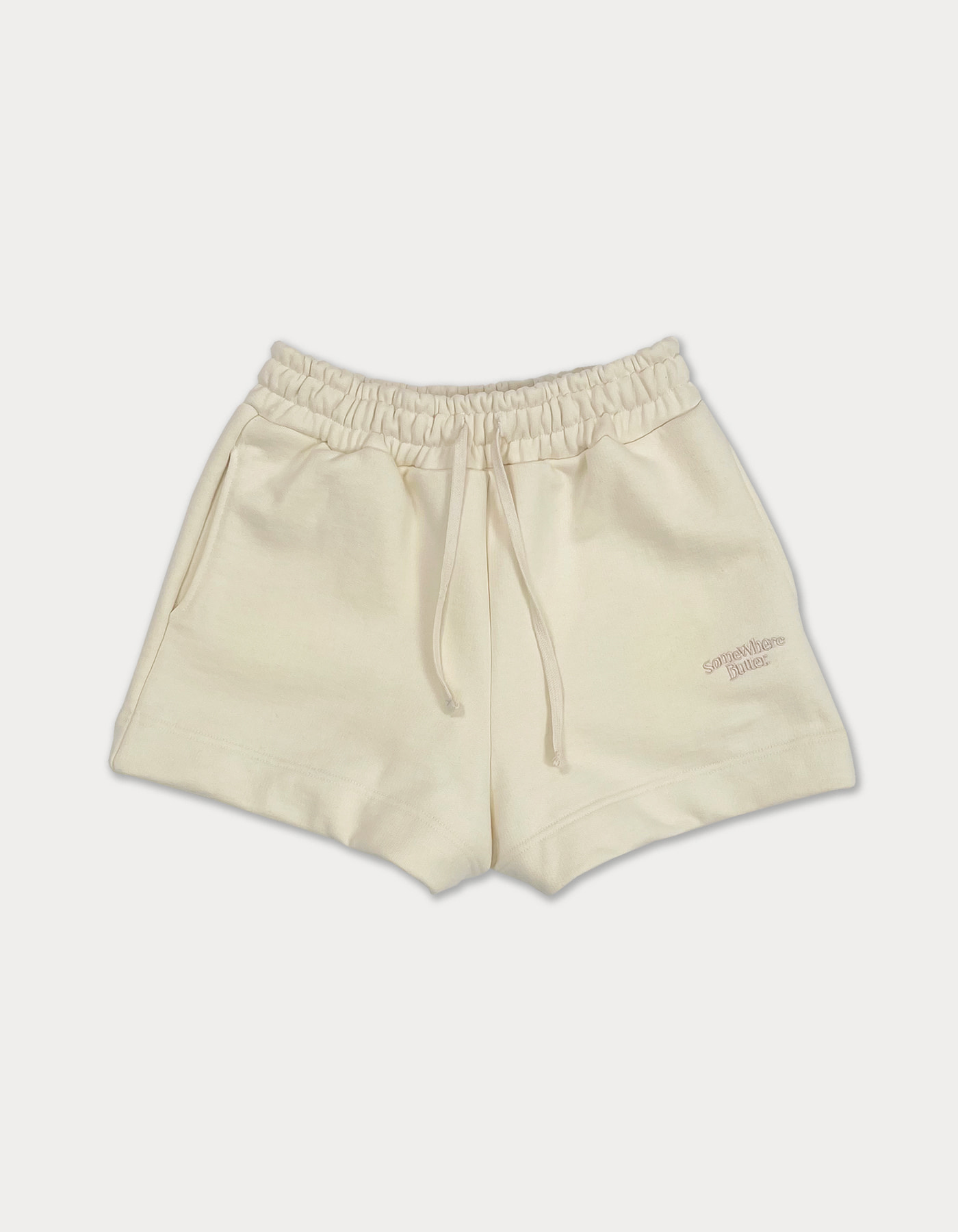(easy line)wave symbol shorts - cream