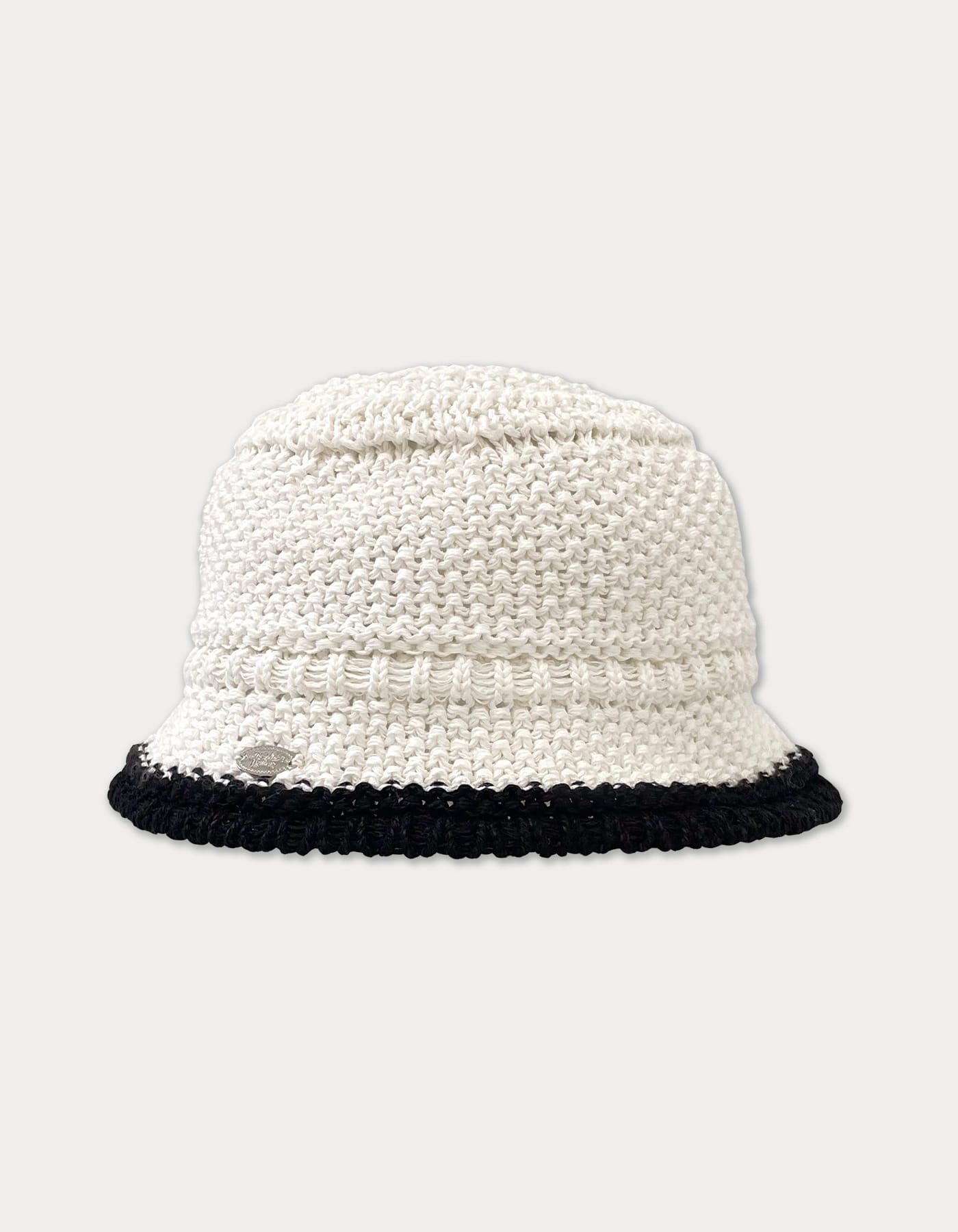 pendant knit bucket hat - ivory