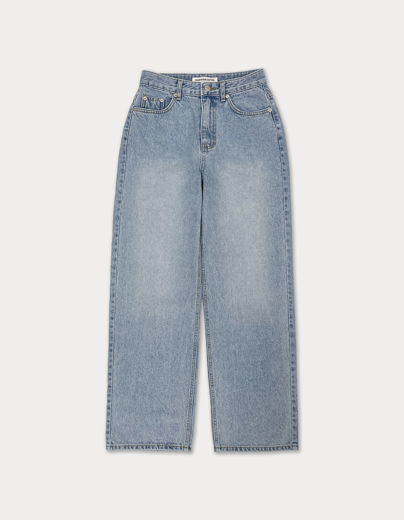 vintage wide denim pants - light blue