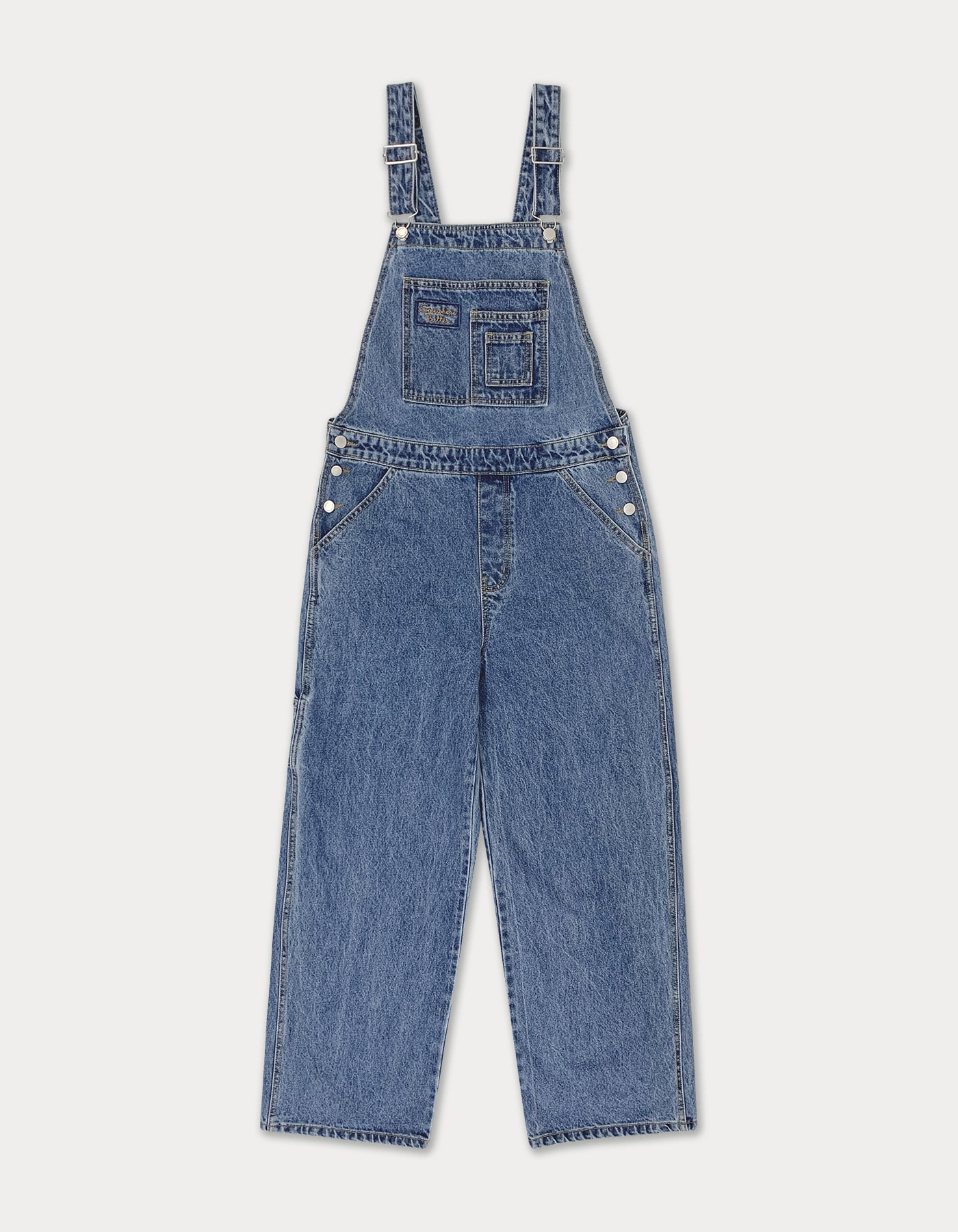 letter patch denim overall