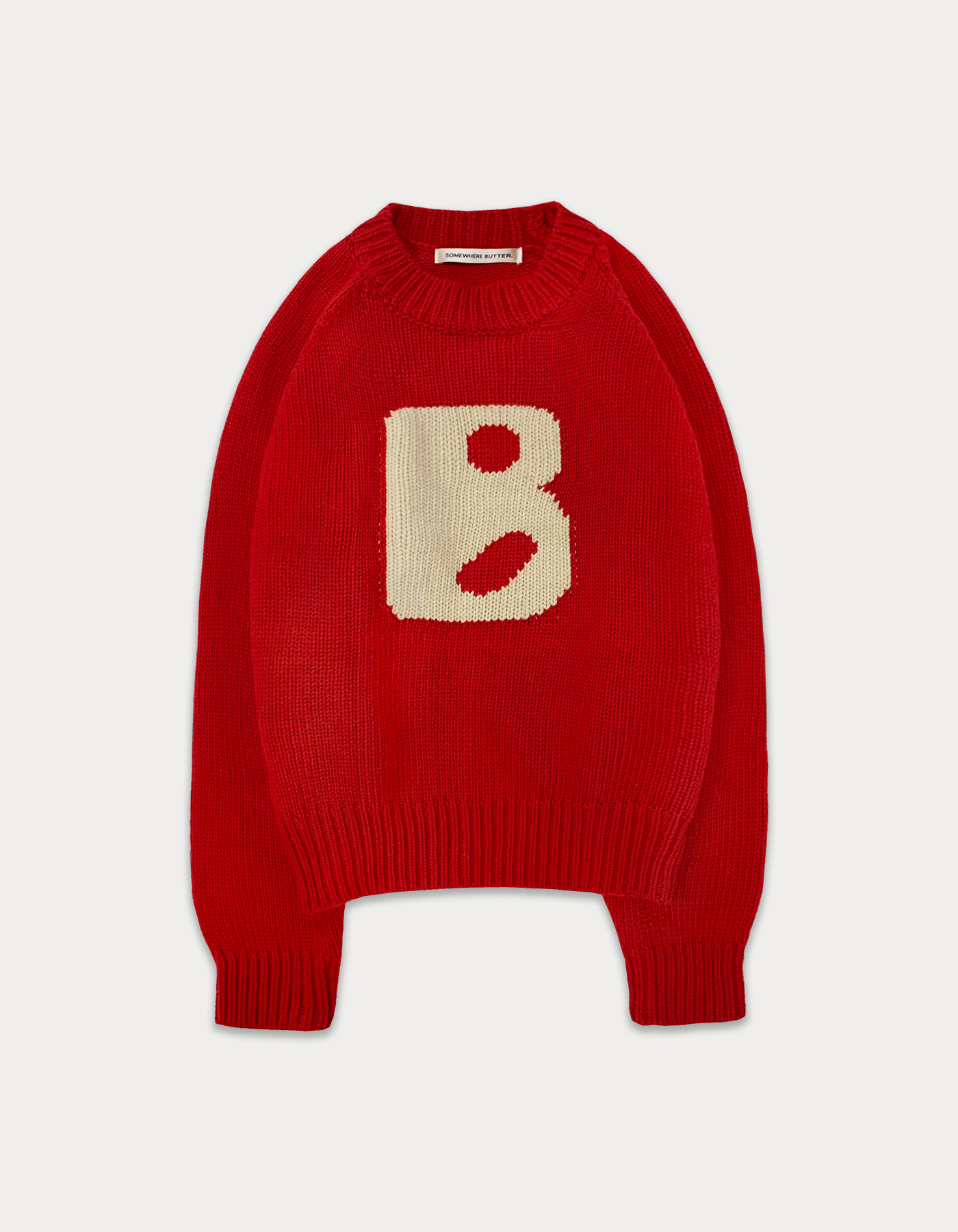 B logo cashmere knit - red
