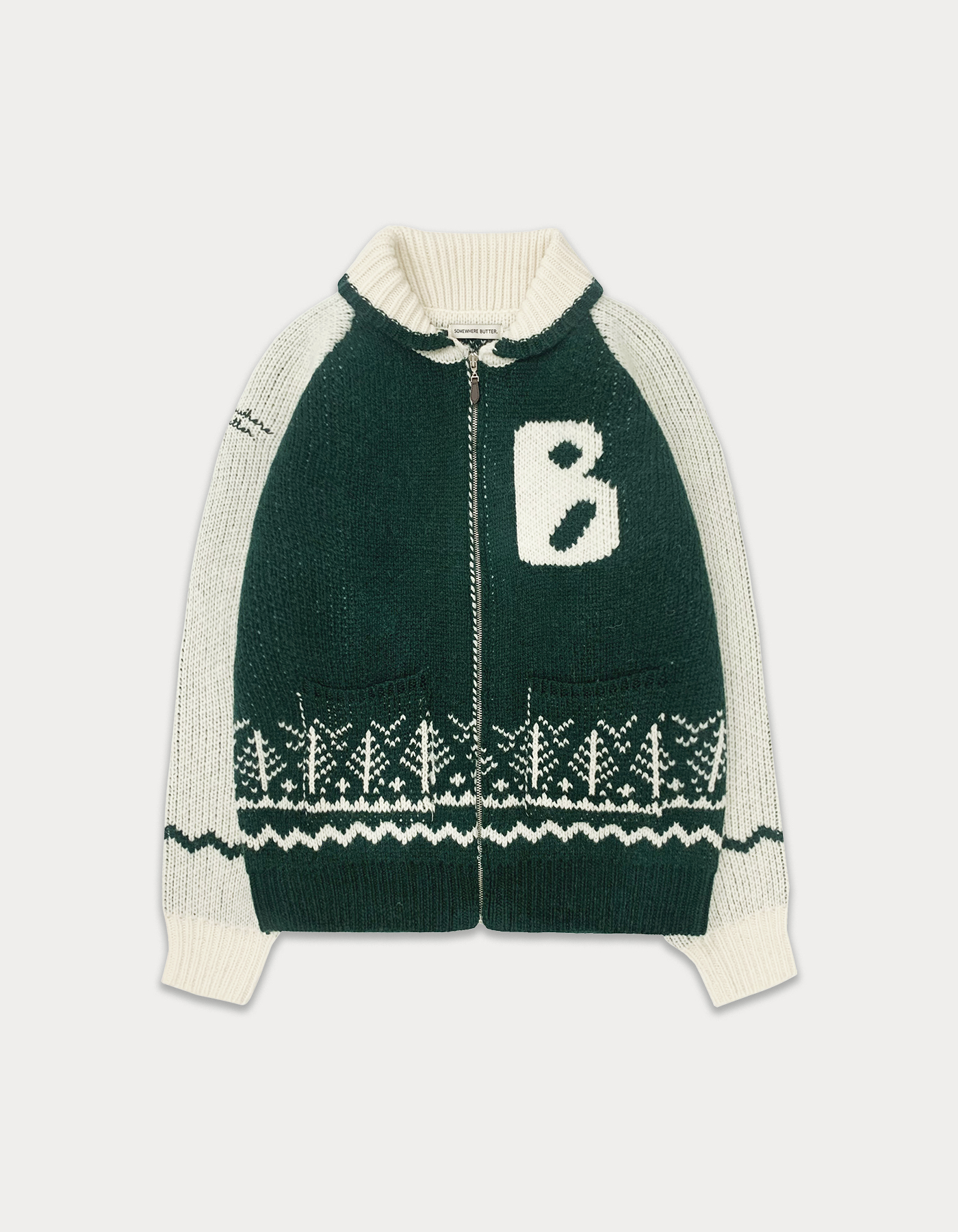 B Cowichan sweater - green